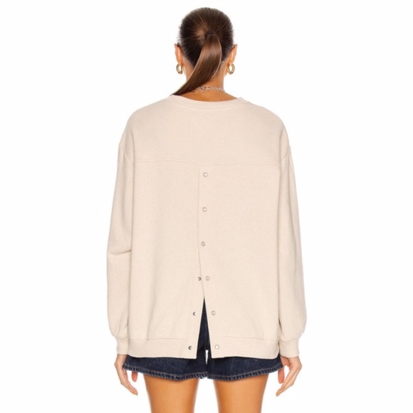 NEW Ganni x Levi's Snap Back Sweatshirt Nature Medium - Picture 4 of 17